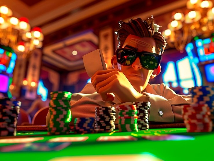 Antarmuka aplikasi solitare menampilkan permainan slot dan meja live dealer